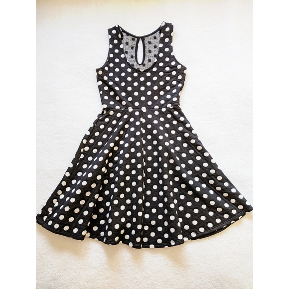 PRIMP | Black & White Polka Dot Skater Dress - Picture 2 of 4
